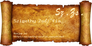 Szigethy Zsófia névjegykártya