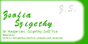 zsofia szigethy business card